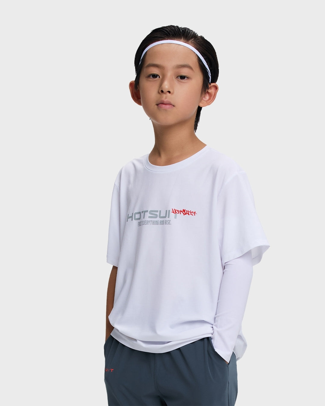 HOTSUIT Kid's T-shirt; #color_Silver White