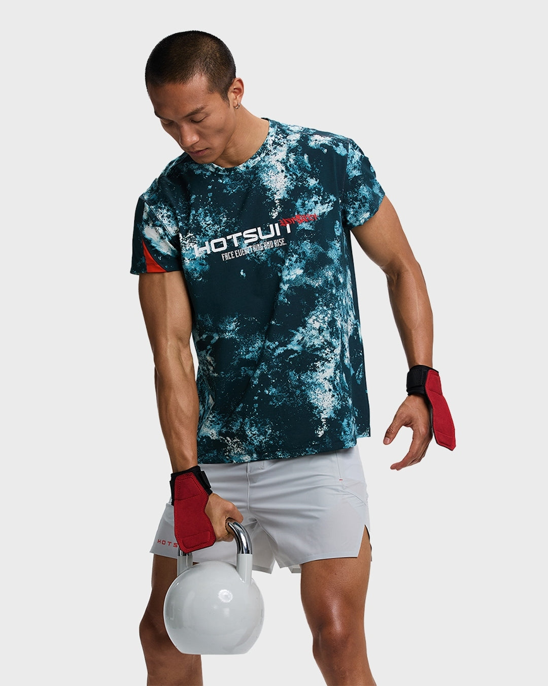 Hotsuit Training Functional T-shirt; #color_Chalk green/Fiery Red