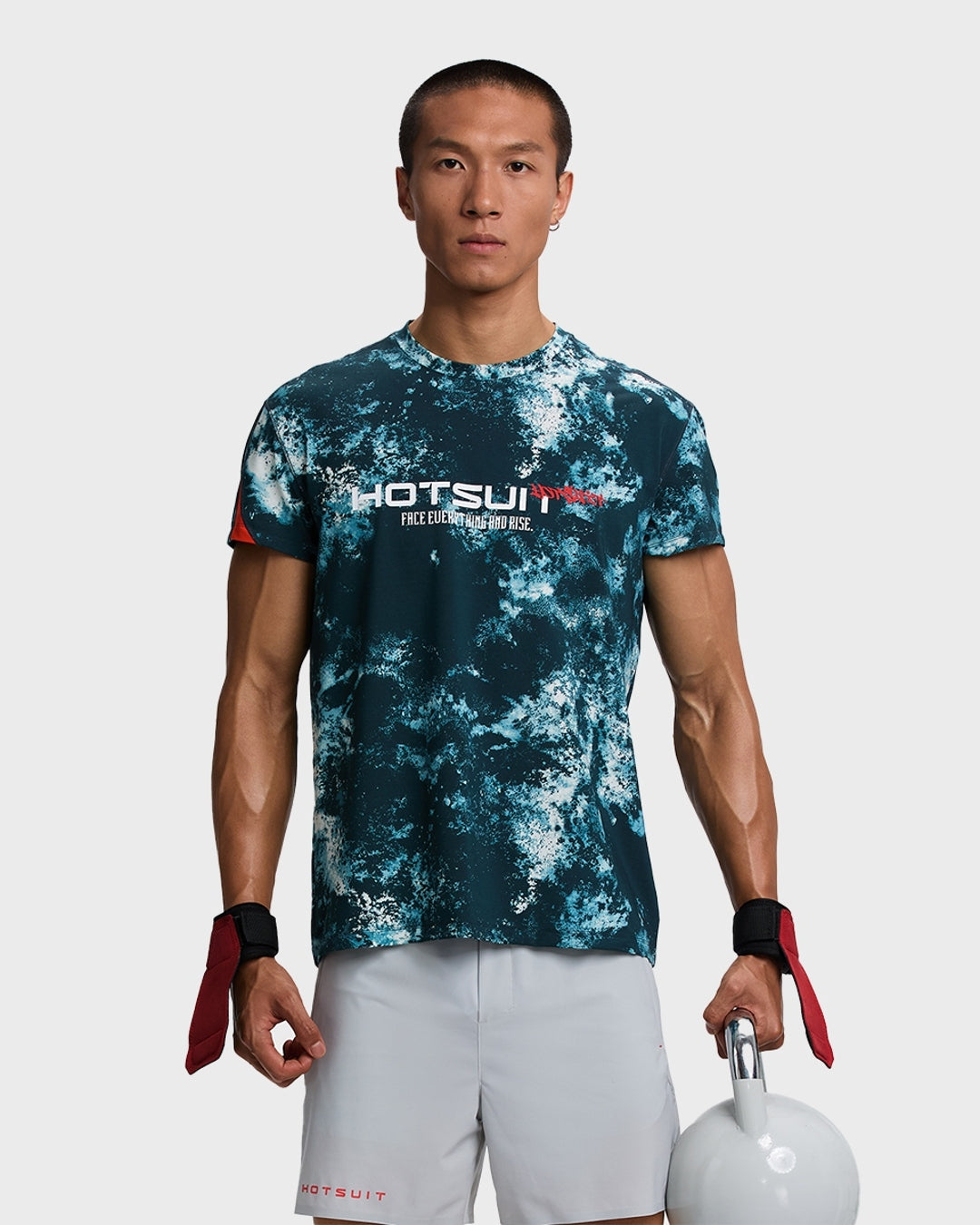 Hotsuit Training Functional T-shirt; #color_Chalk green/Fiery Red