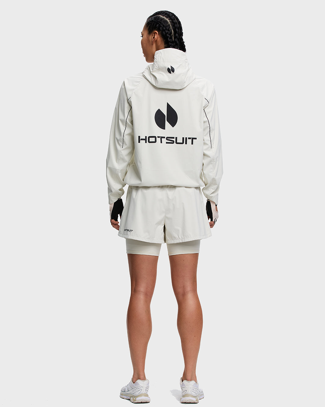 HOTSUIT Women's 904 MAX Gorpcore Hooded & Shorts Sauna Suit #color_Buttercream