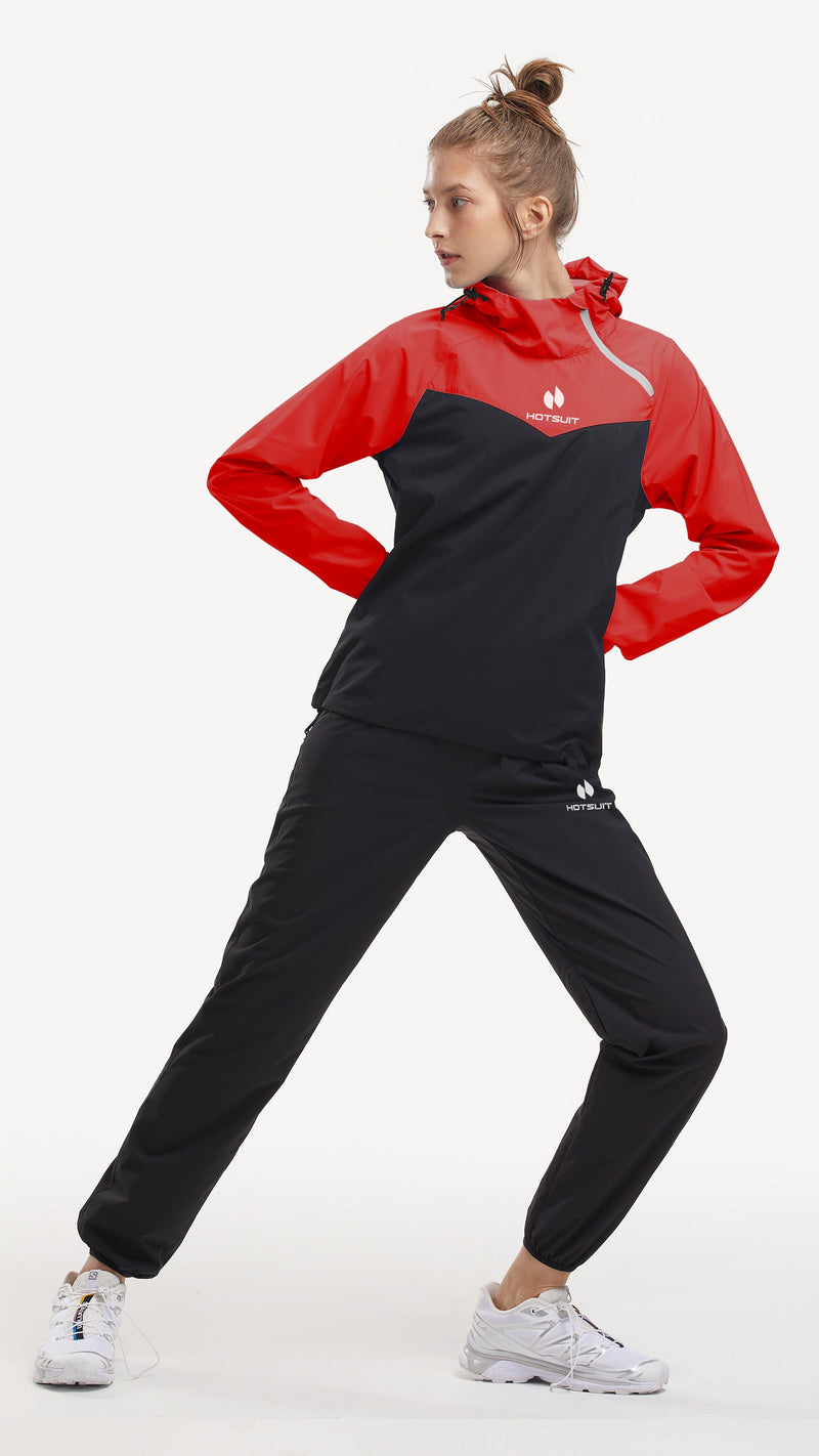 HOTSUIT Sauna Suit Women Weight Loss Boxing Gym Sweat Suits Workout Jacket,  Rose Red, M : : Fashion